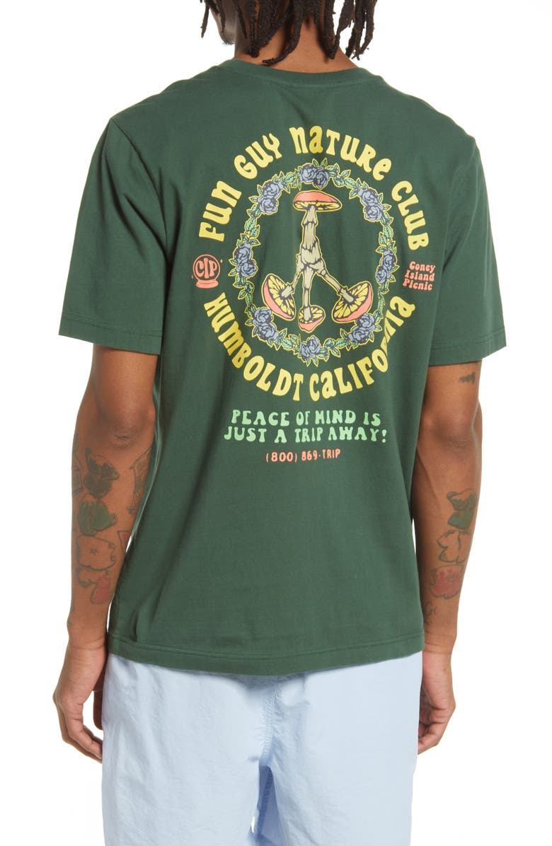 CONEY ISLAND PICNIC Nature Club Organic Cotton Graphic Tee, Alternate, color, Forest Green