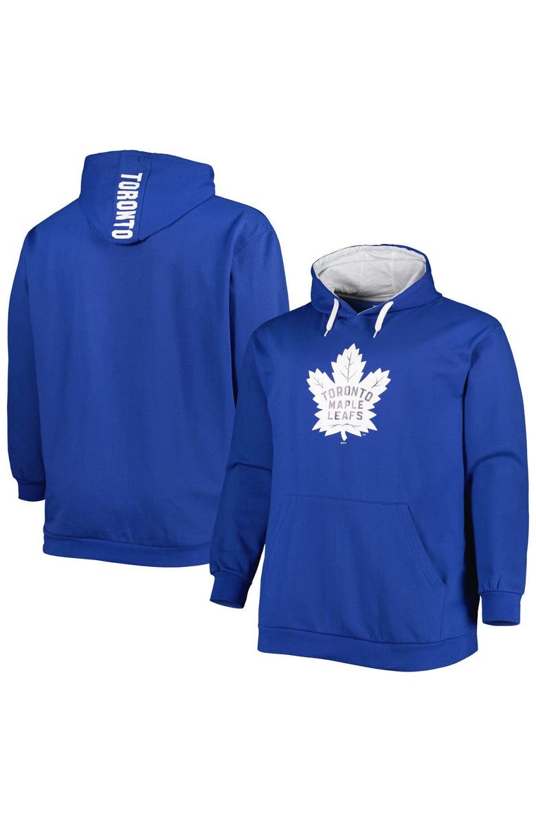 PROFILE Men's Royal Toronto Maple Leafs Big & Tall Fleece Pullover Hoodie, Main, color, 