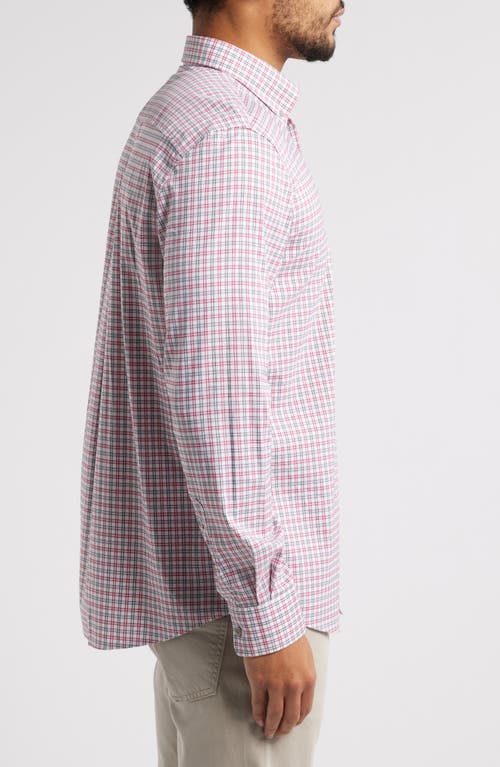 Johnnie-o Morganstern Plaid Tucked Cotton Blend Button-down Shirt In Malibu Red