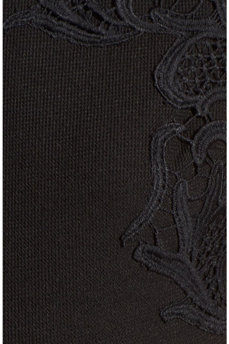 Lace Appliqué Dress, Alternate, color, BLACK