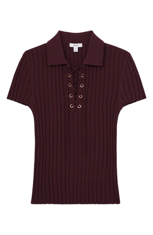 Reiss Poppy Lace-up Polo Sweater