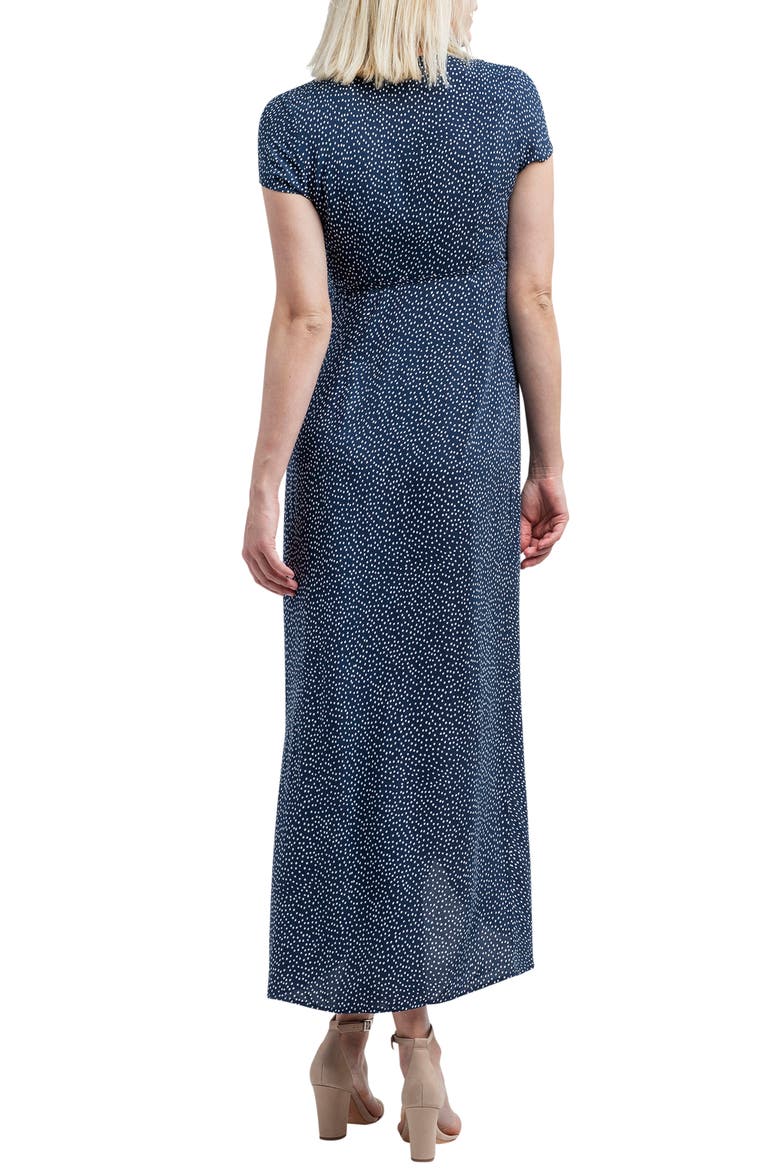 Delilah Maxi Wrap Maternity/Nursing Dress, Alternate, color, NAVY DOT