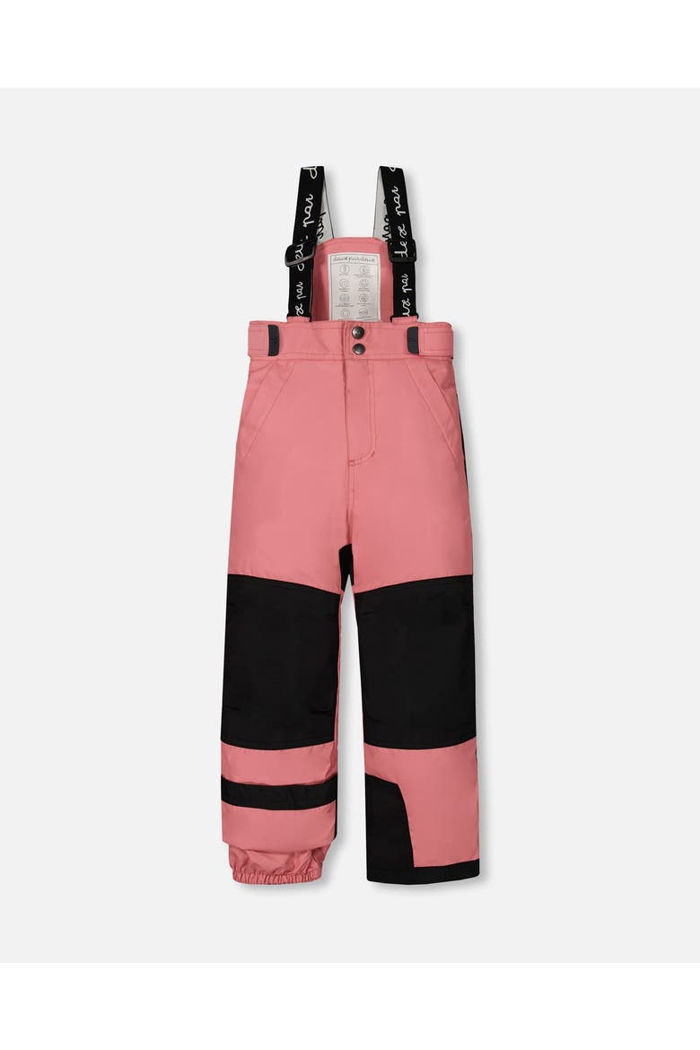 Girl's Two Piece Snowsuit Printed Retro Flowers With Pink, Alternate, color, Mauve Glow