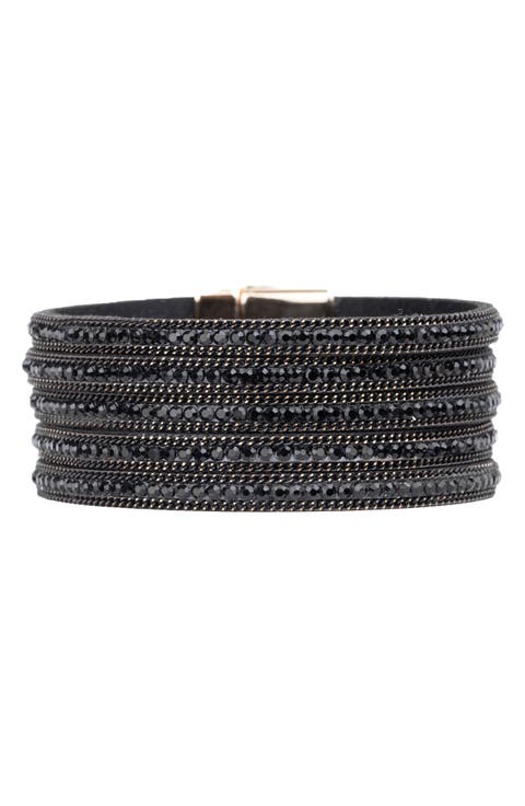 Midnight Suede Beaded Bracelet