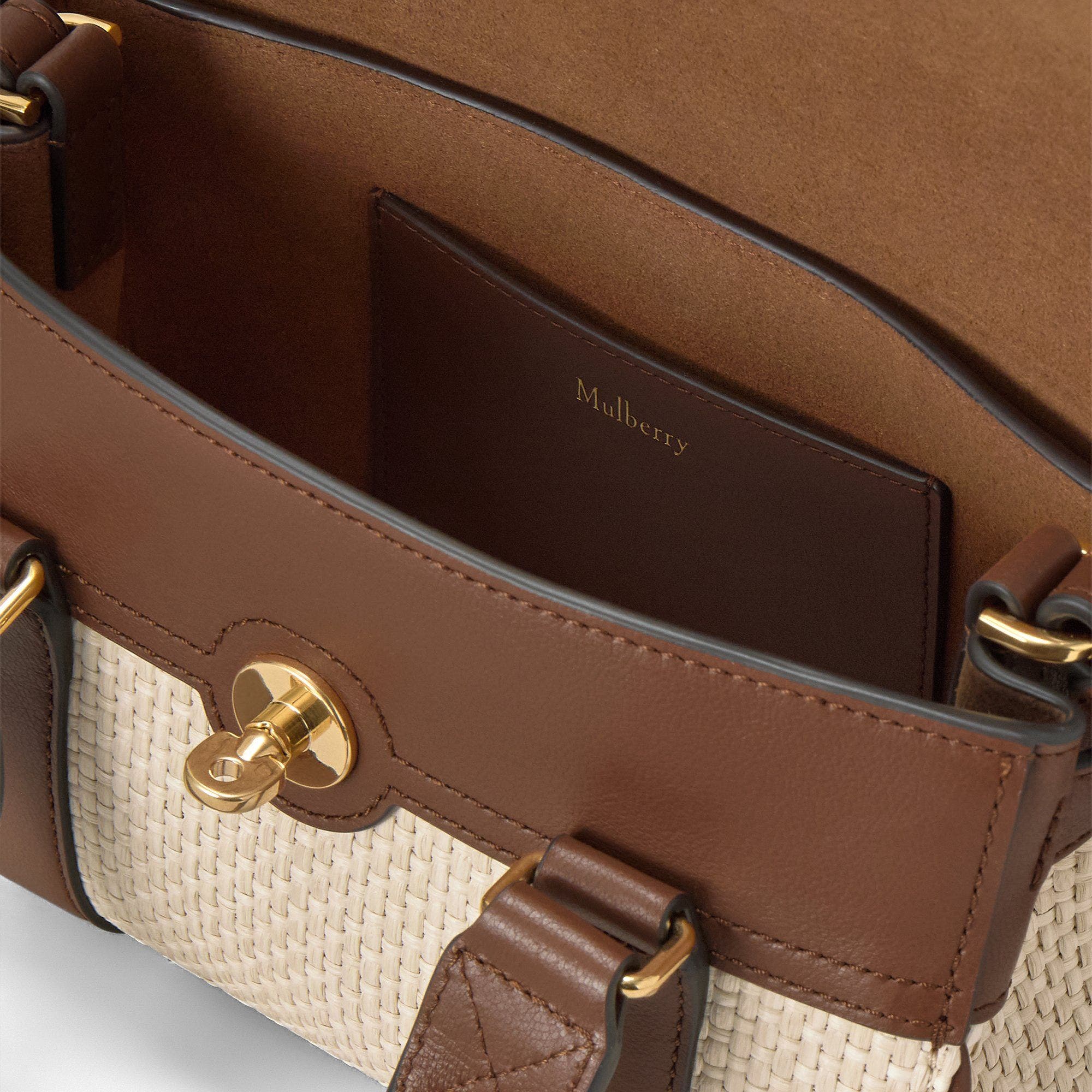 Mulberry Mini Bayswater, Alternate, color, Ecru-Bright Oak