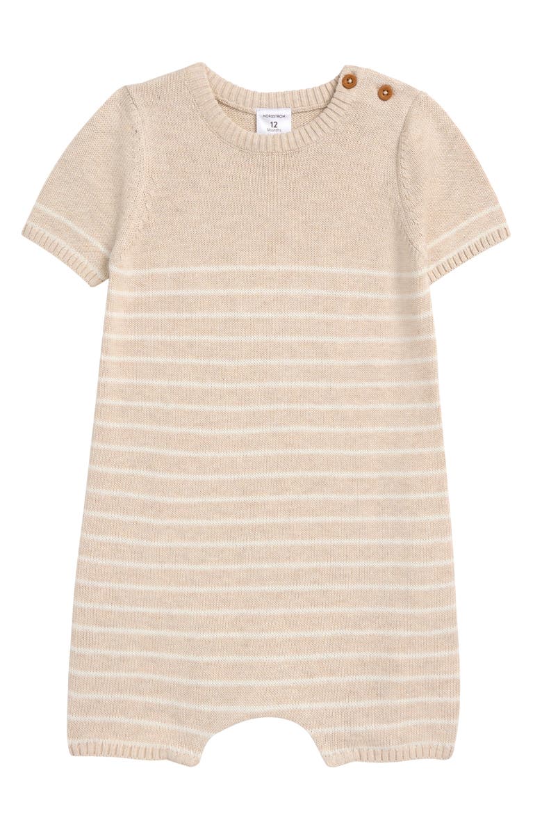 Nordstrom Sweater Romper, Main, color, Beige Oatmeal Loop Stripe
