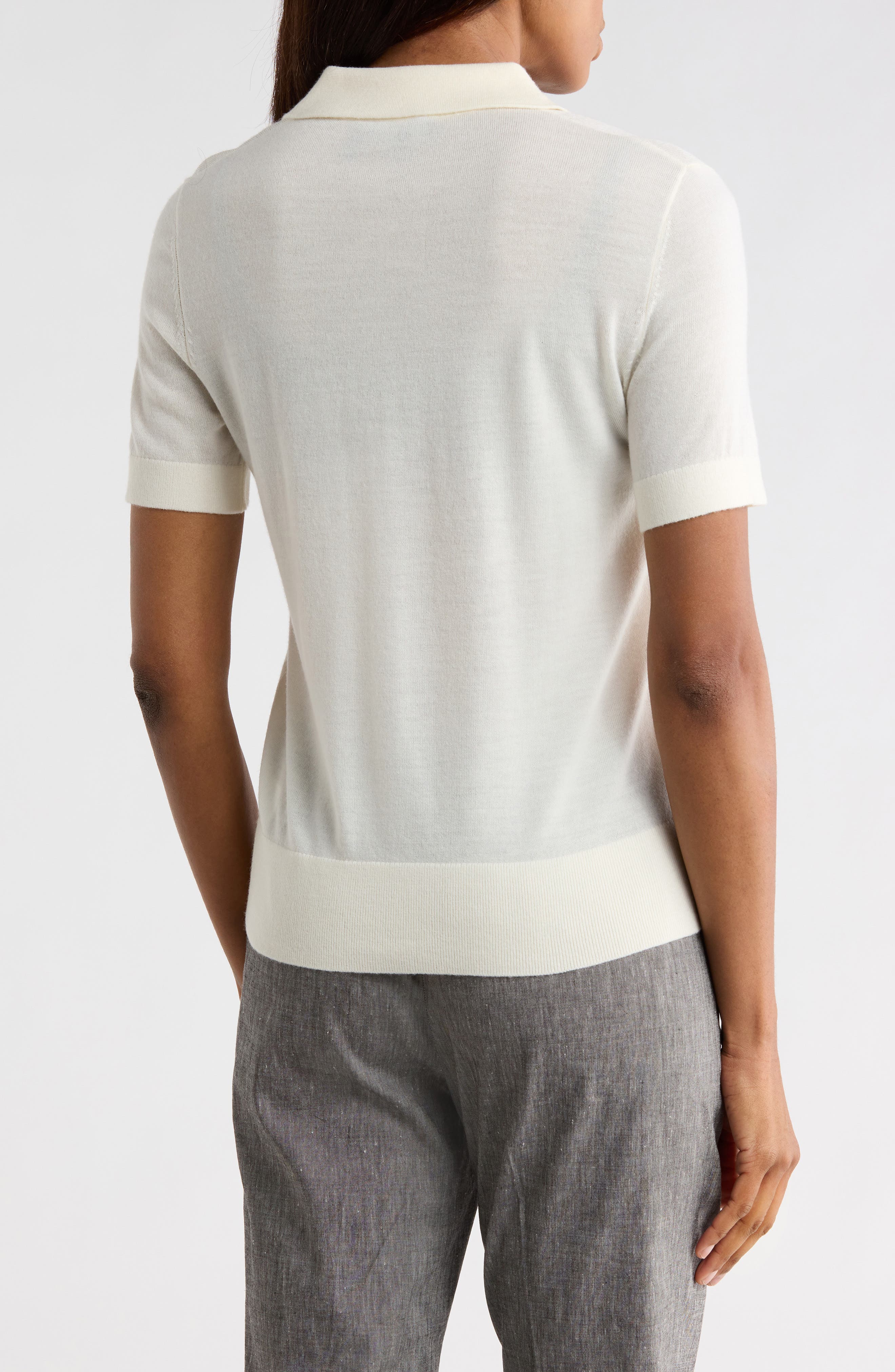 Short Sleeve Wool Polo - image 4
