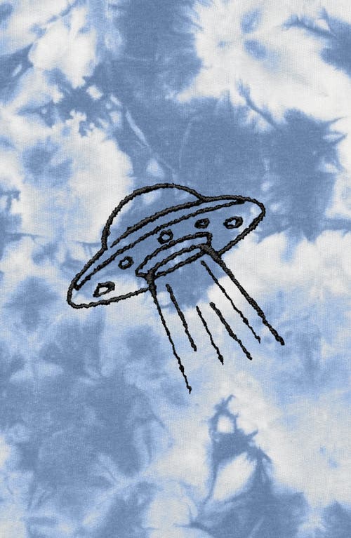 Dalix Ufo Tie Dye Crewneck Sweatshirt In Tie Dye Blue