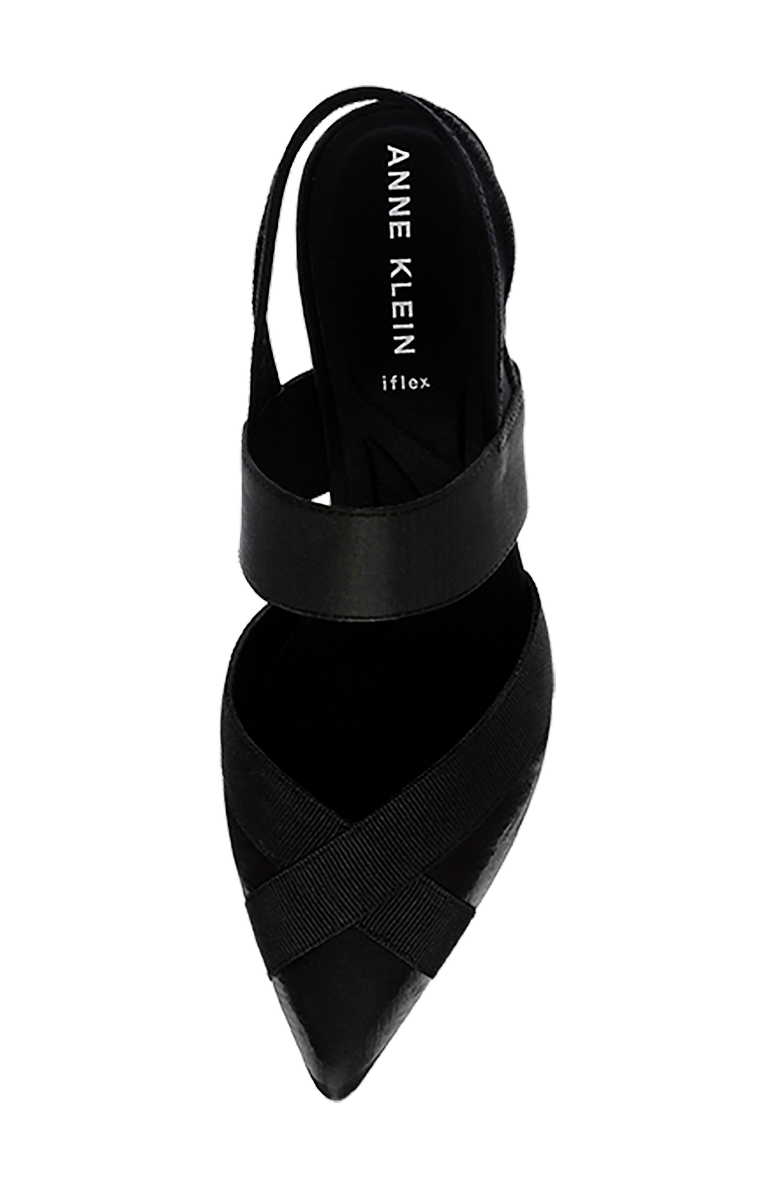 Anne Klein Ireland Kitten Heel Pointed Toe Pump, Alternate, color, Black Fabric