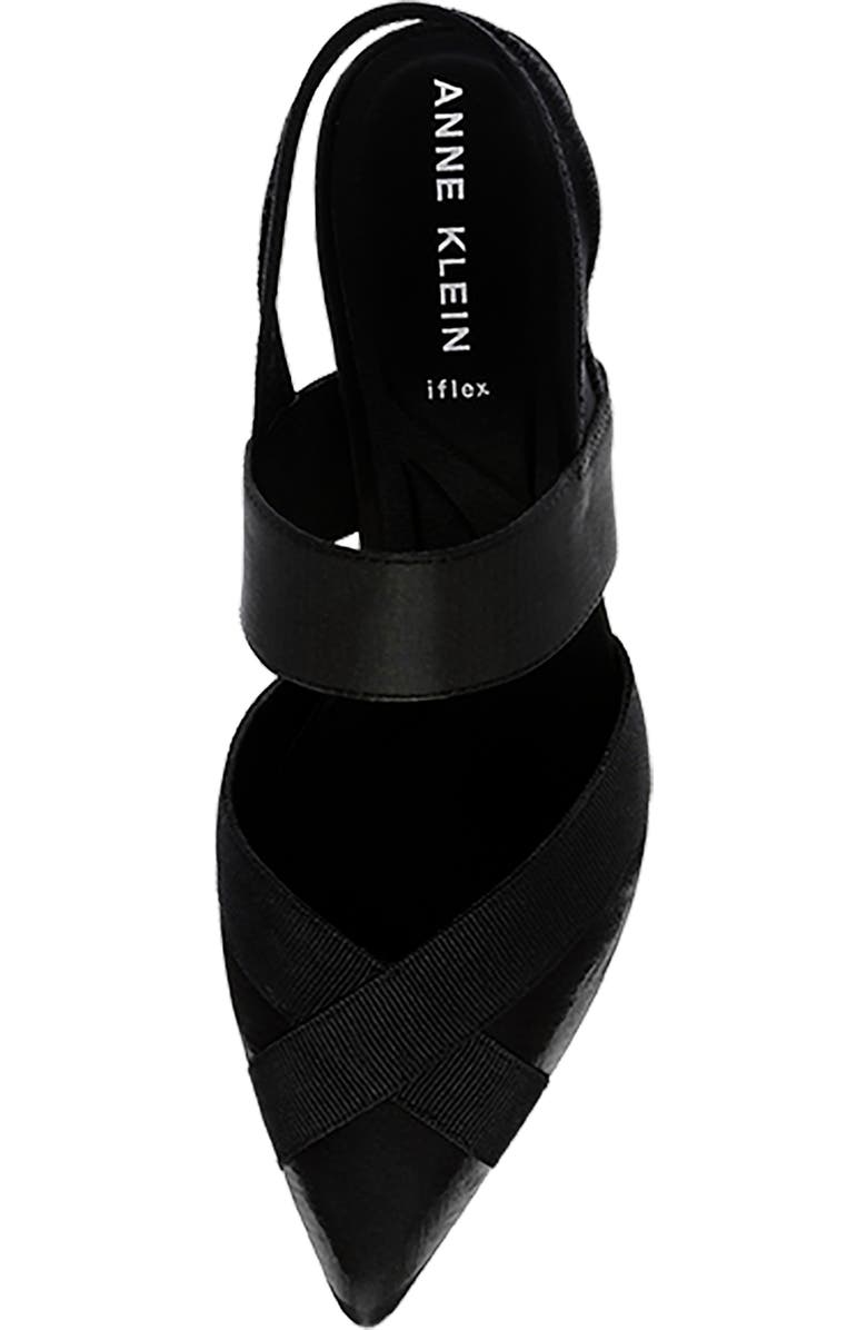 Anne Klein Ireland Kitten Heel Pointed Toe Pump, Alternate, color, Black Fabric