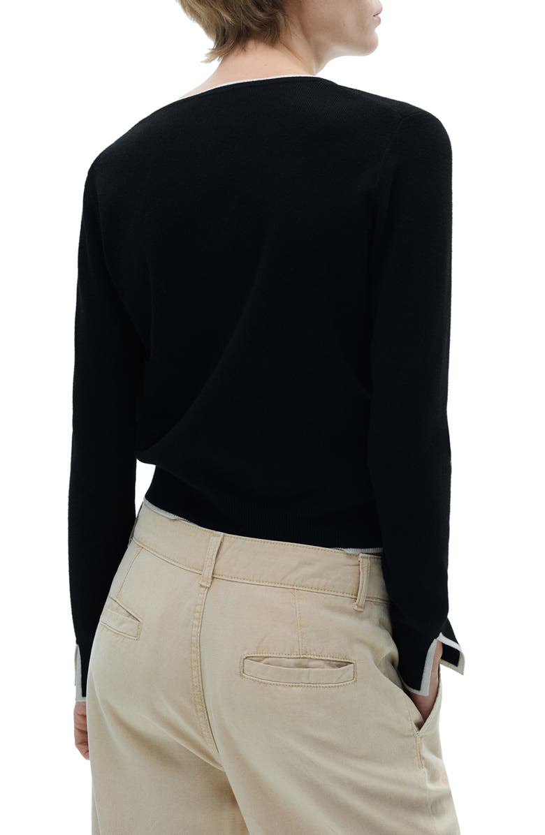 MANGO Contrast Trim Cardigan, Alternate, color, 