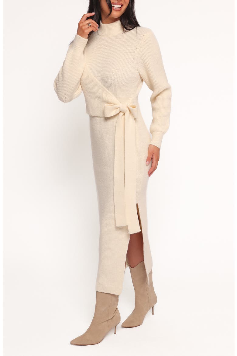 Aerin Long Sleeve Knit Dress, Alternate, color, CREAM