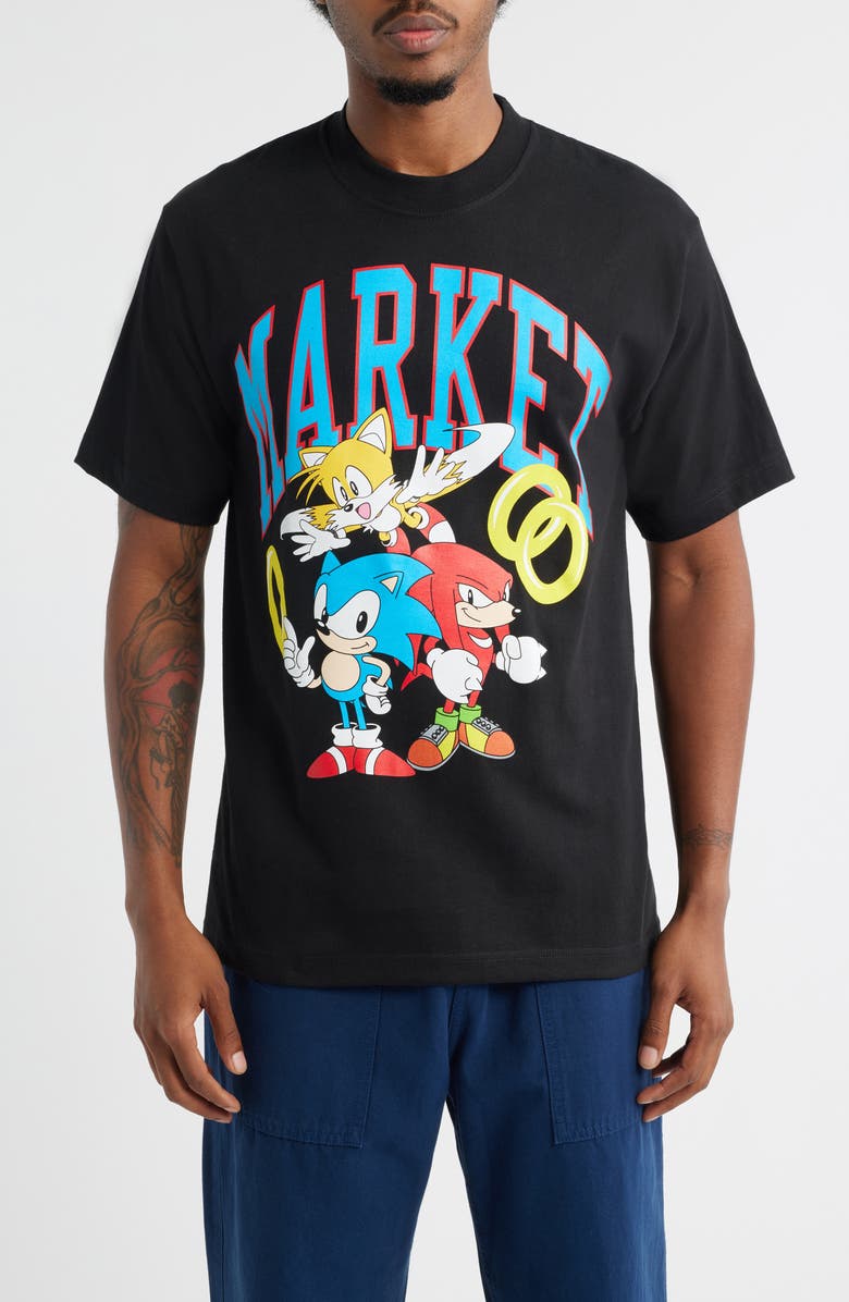 MARKET x Sonic the Hedgehodge Logo Graphic T-Shirt, Main, color, Black