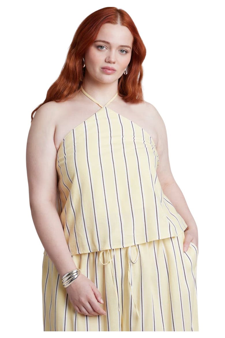 Linen Halter Top, Main, color, SUNLIGHT STRIPE
