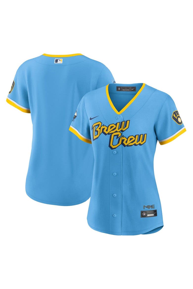 Women's Nike Powder Blue Milwaukee Brewers City Connect Replica Team Jersey, Main, color, Powder Blue