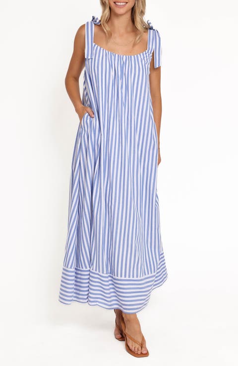 Amber Striped Cotton Maxi Dress