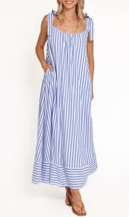 Petal & Pup Amber Striped Cotton Maxi Dress