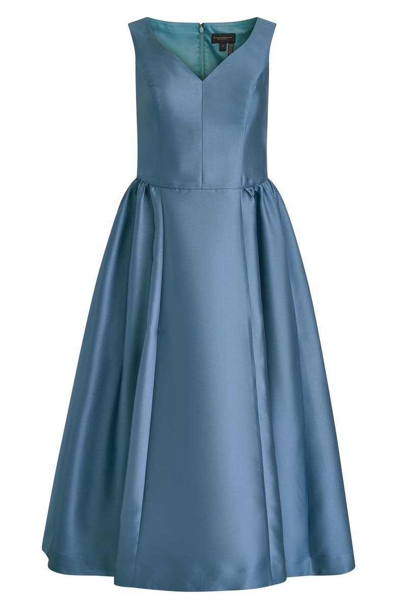 Donna Karan New York Satin A-Line Midi Dress, Alternate, color, Washed Indigo