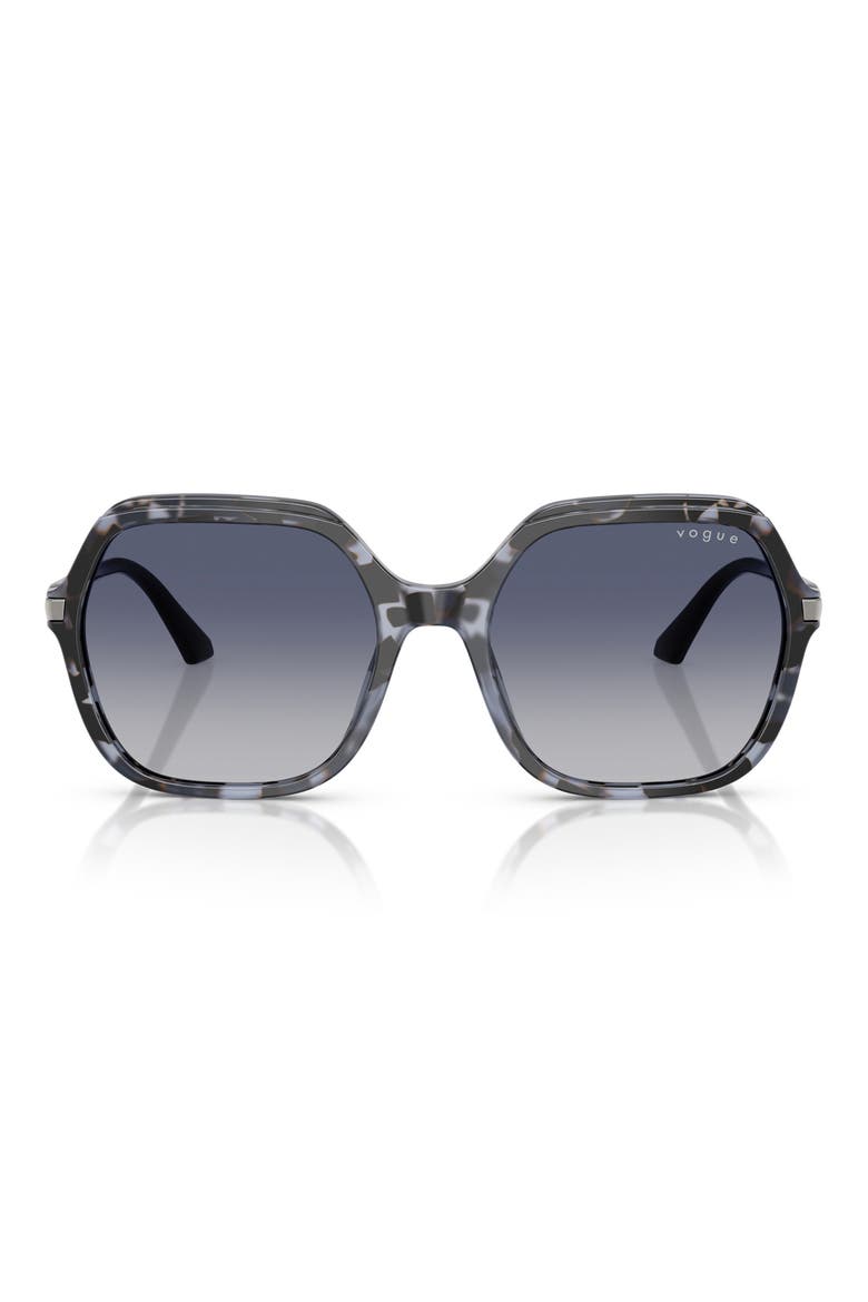 56mm Square Sunglasses, Main, color, BLUE TORTOISE