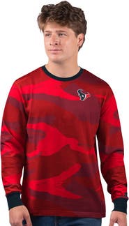STARTER Men's Starter Red Houston Texans Thursday Night Gridiron Long Sleeve T-Shirt