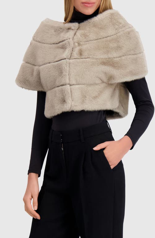 Lyla Grant Fur-free Mink (faux Fur) Capelet In Brown