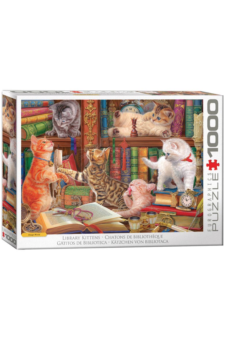 Library Kittens 1000 Piece Puzzle, Main, color, Multicolored