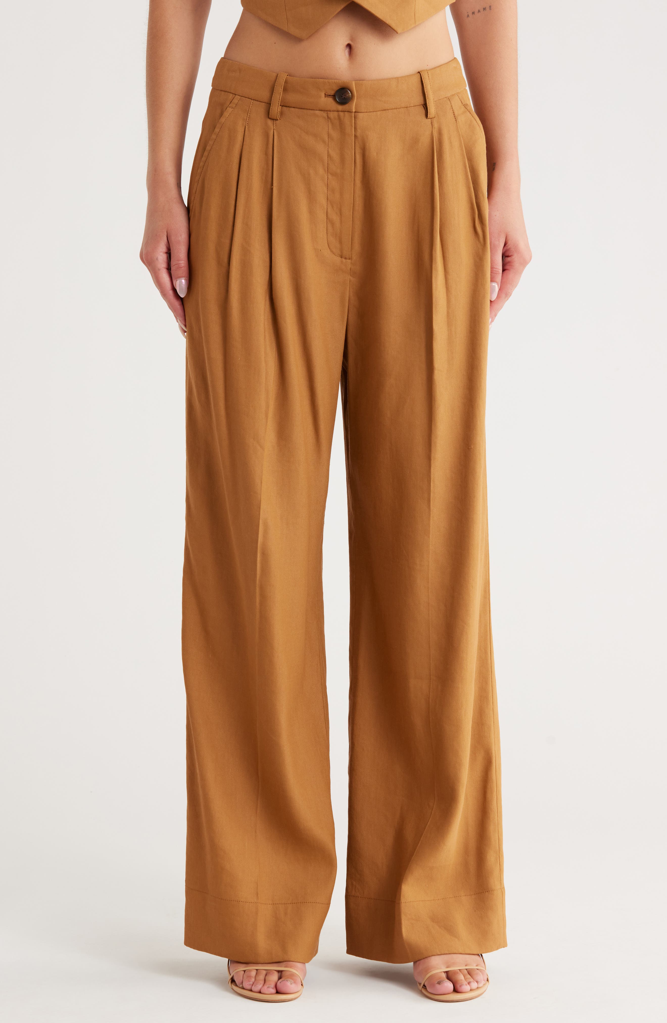 A.L.C. Tommy II Pleated Front Linen Blend Pants