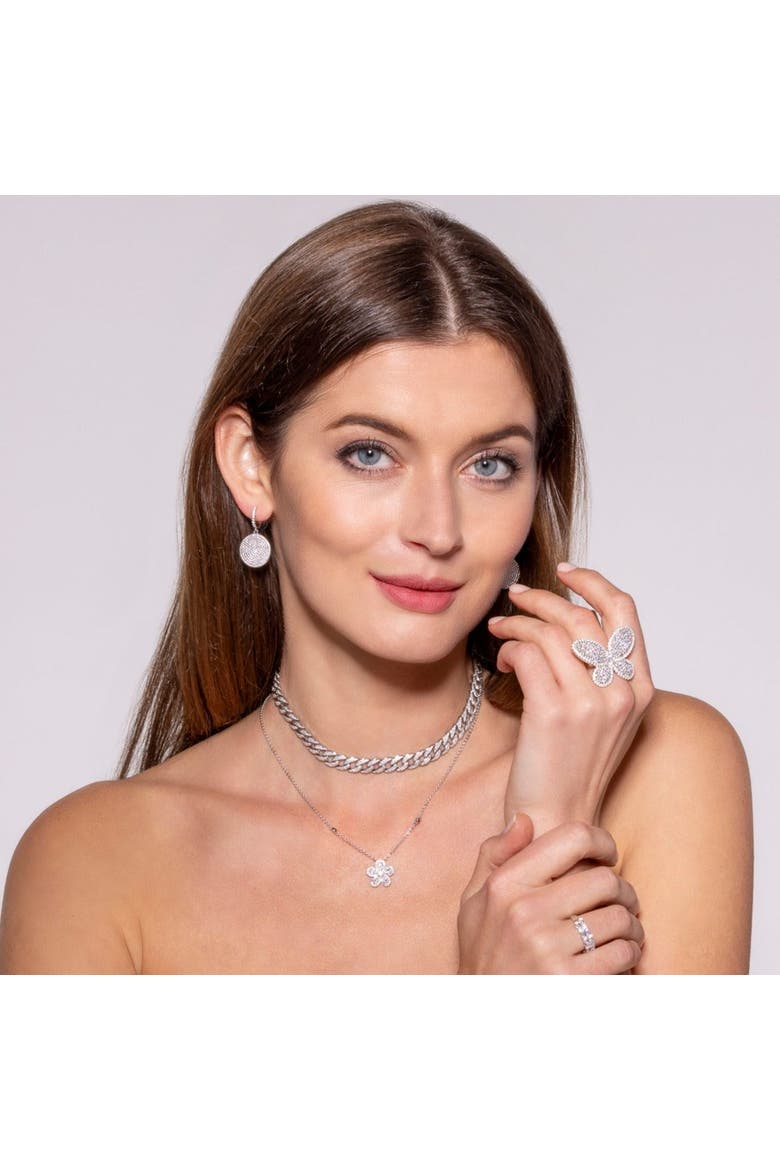 Diamond Disco Earrings, Alternate, color, Platinum