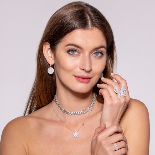 Anna Zuckerman Diamond Disco Earrings In Platinum