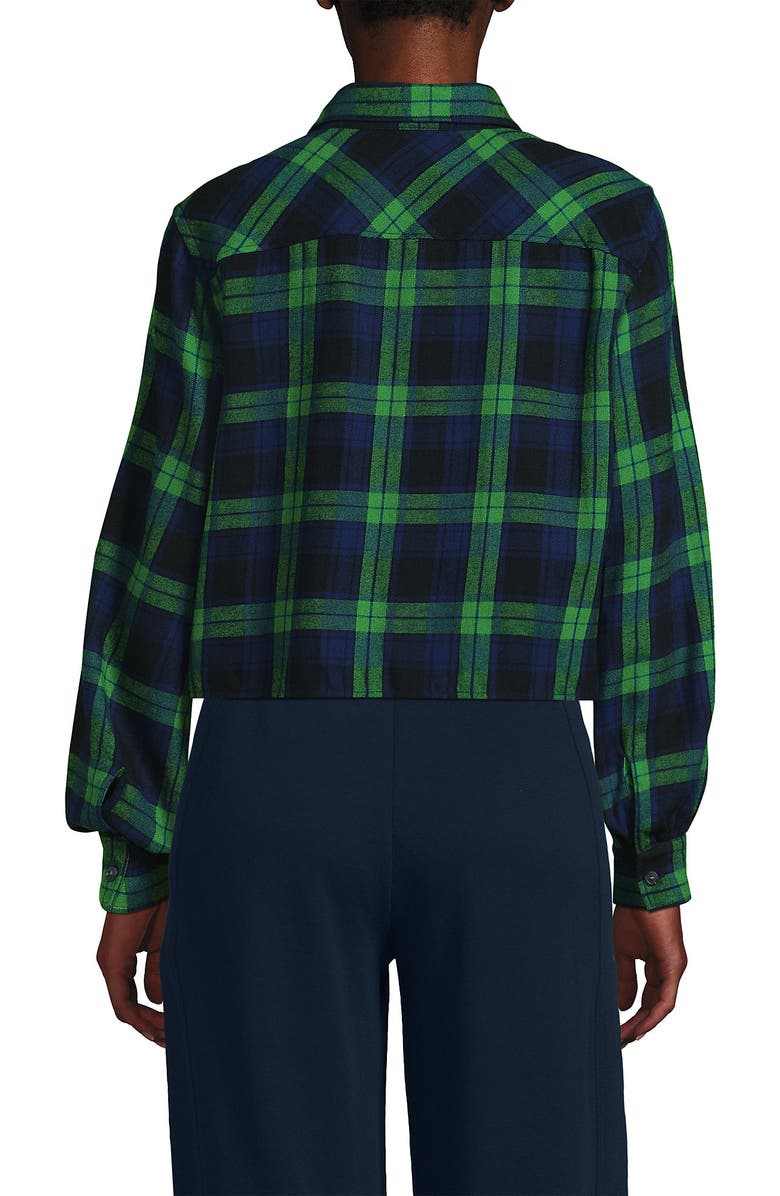 Lands' End Cropped Flannel Shirt, Alternate, color, 