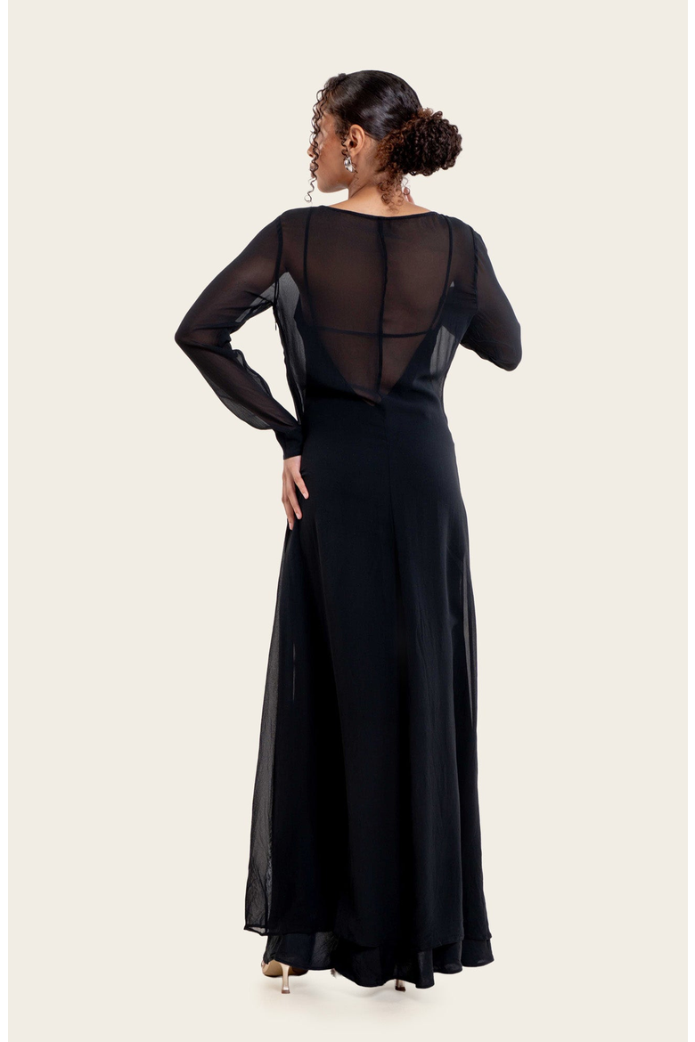 Monroe Silk Maxi Dress Set, Alternate, color, Black