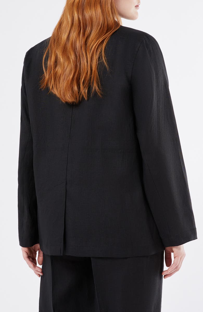 Marina Rinaldi Tonale Linen Blazer, Alternate, color, Black