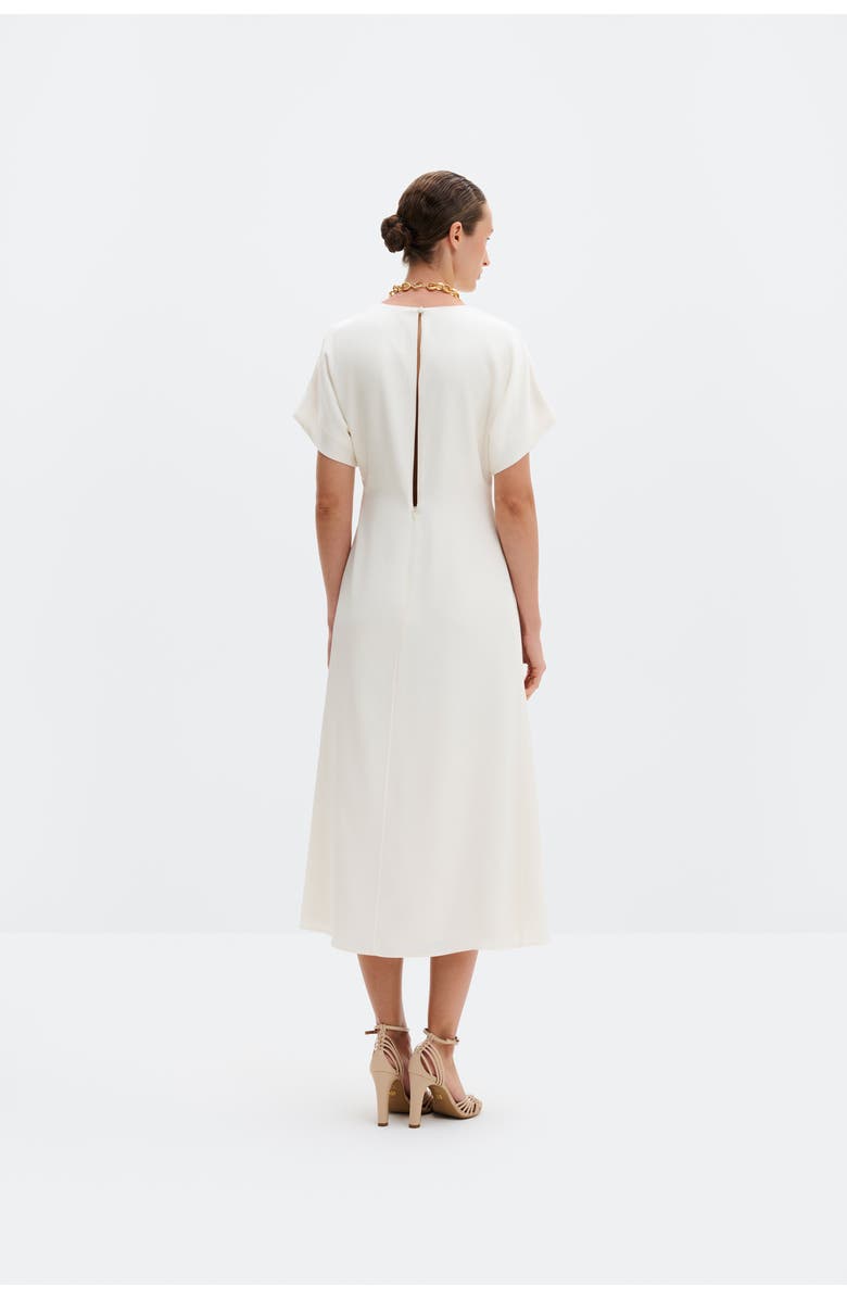 Malina Linda Gathered Waist Midi Dress, Alternate, color, Vanilla