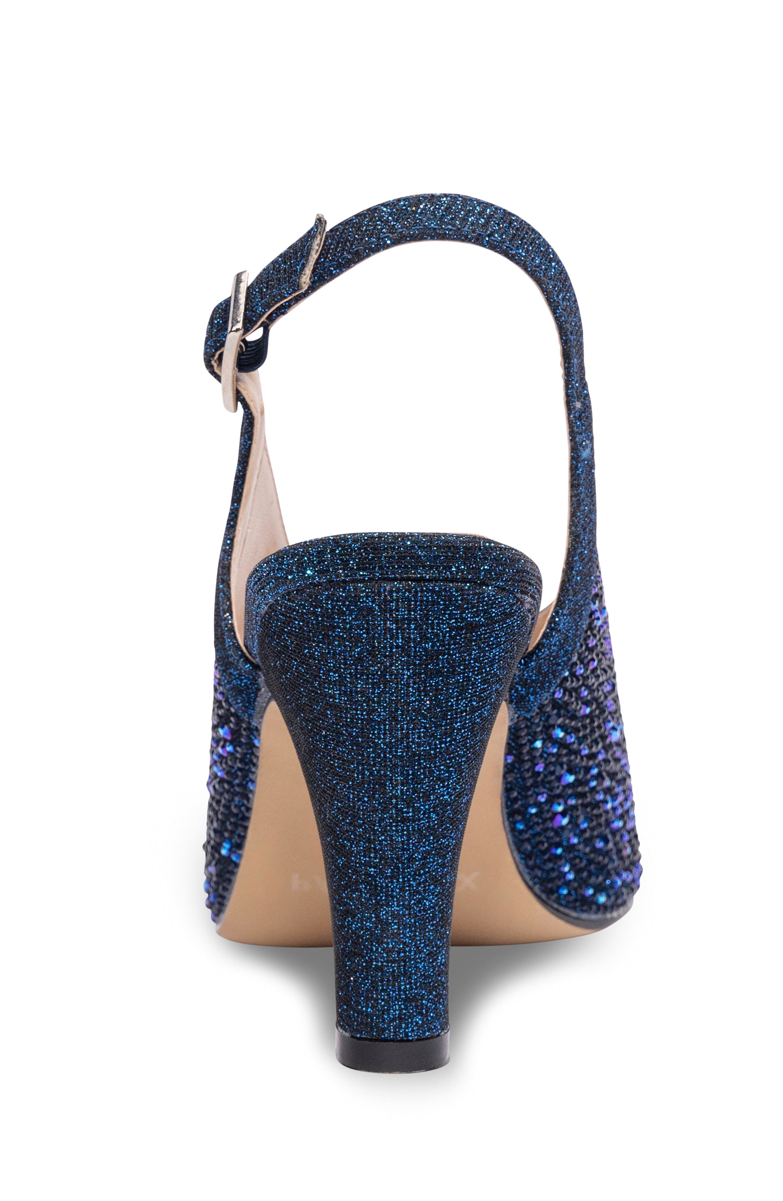 Paradox London Pink Glory Slingback Peep Toe Pump, Alternate, color, Navy