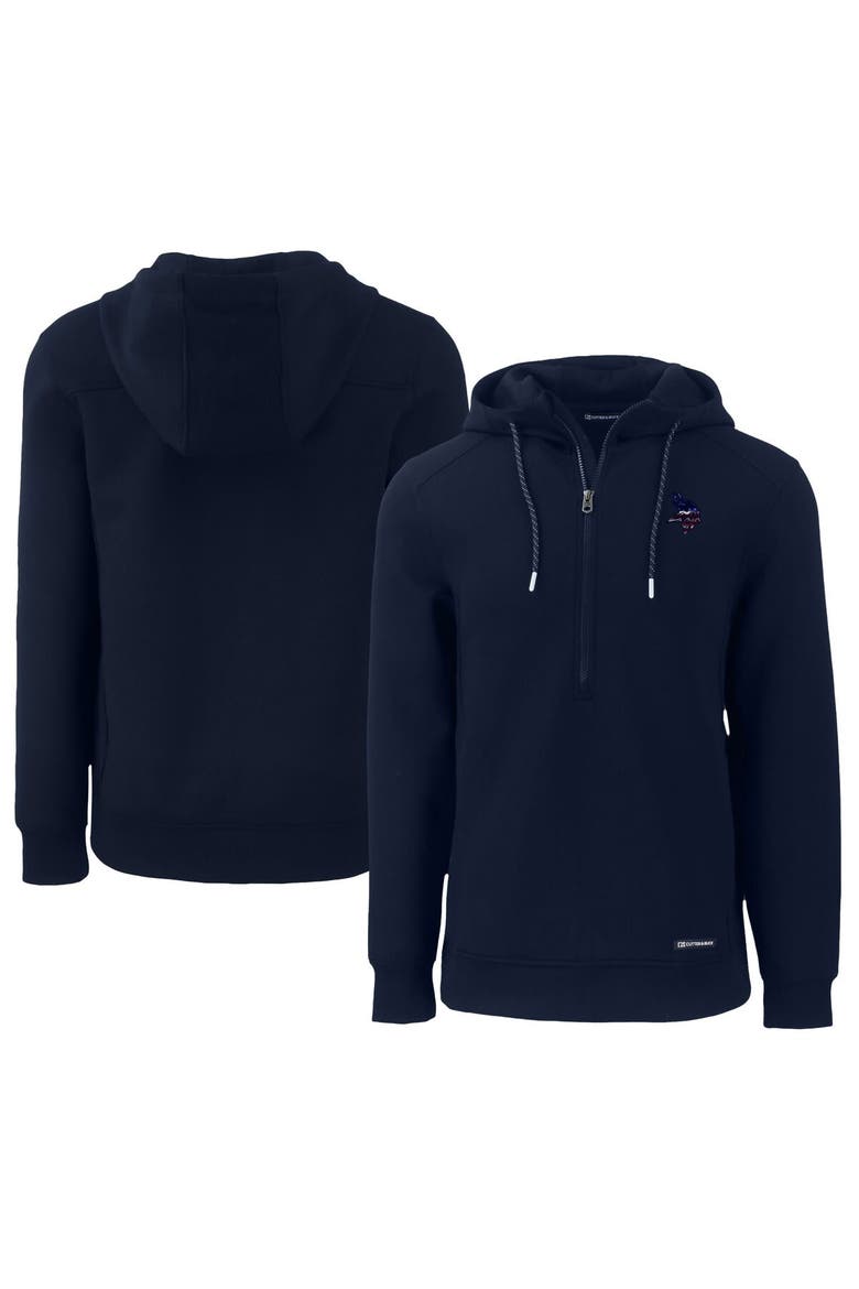 Men's Cutter & Buck Navy Minnesota Vikings  Americana Roam Eco Half-Zip Recycled Pullover Hoodie, Main, color, Navy
