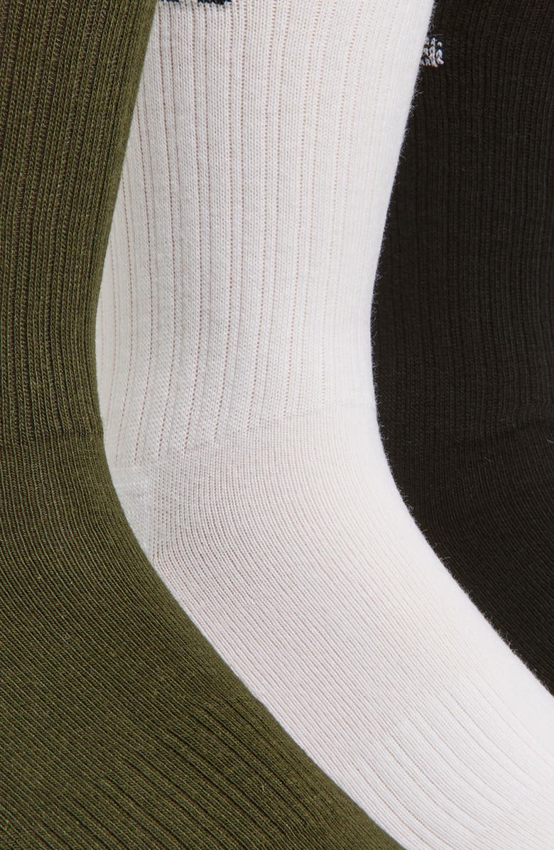 BOSS 3-Pack Rib Stripe Logo Crew Socks, Alternate, color, 