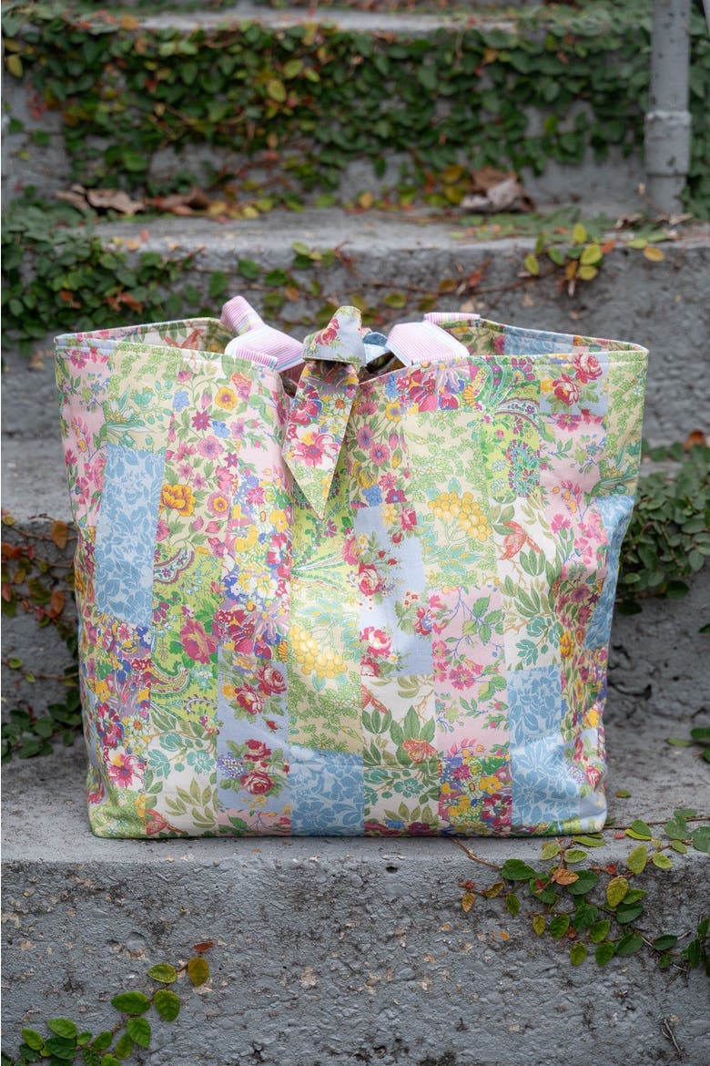 Garden Collage Patchwork Market Tote Bag, Alternate, color, Green