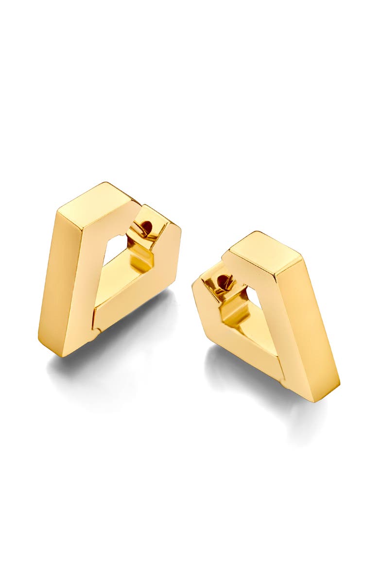 DRIES CRIEL Mini Brute Huggie Hoop Earrings, Main, color, Yellow Gold