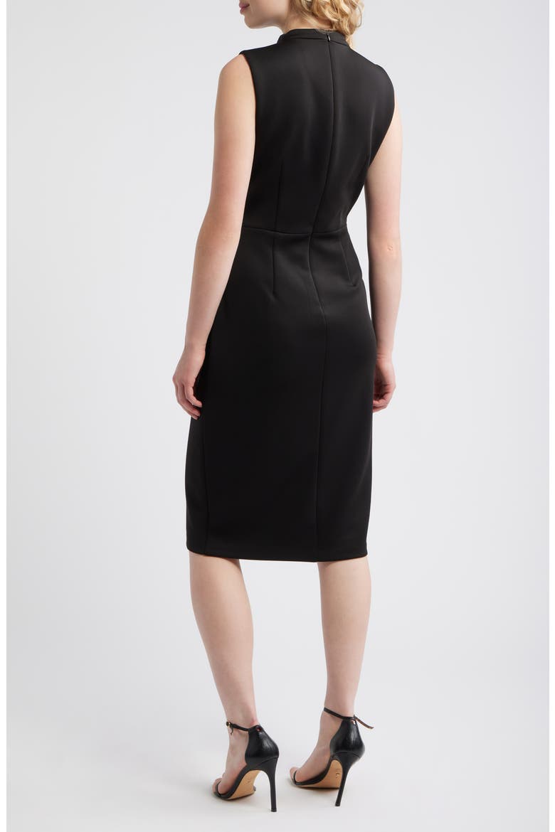 Laser Cut Scuba Crepe Sheath Dress, Alternate, color, BLACK