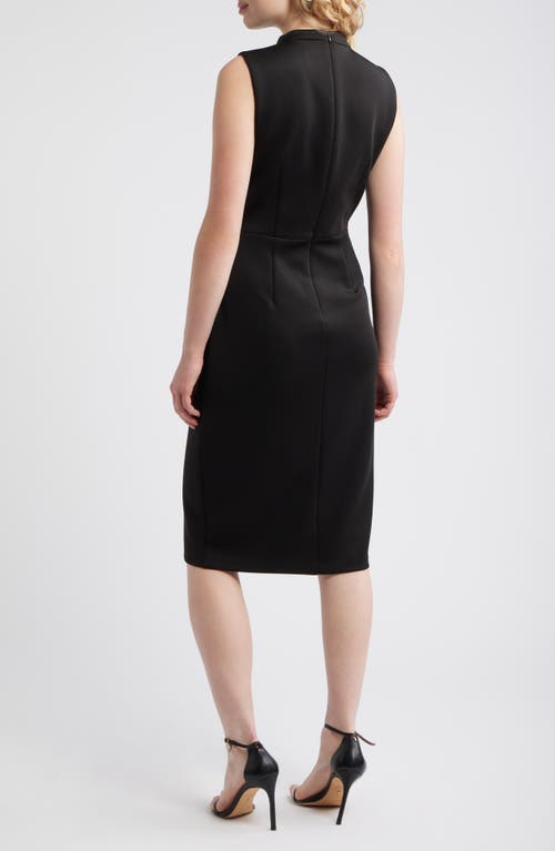 Vince Camuto Laser Cut Scuba Crepe Sheath Dress In Black