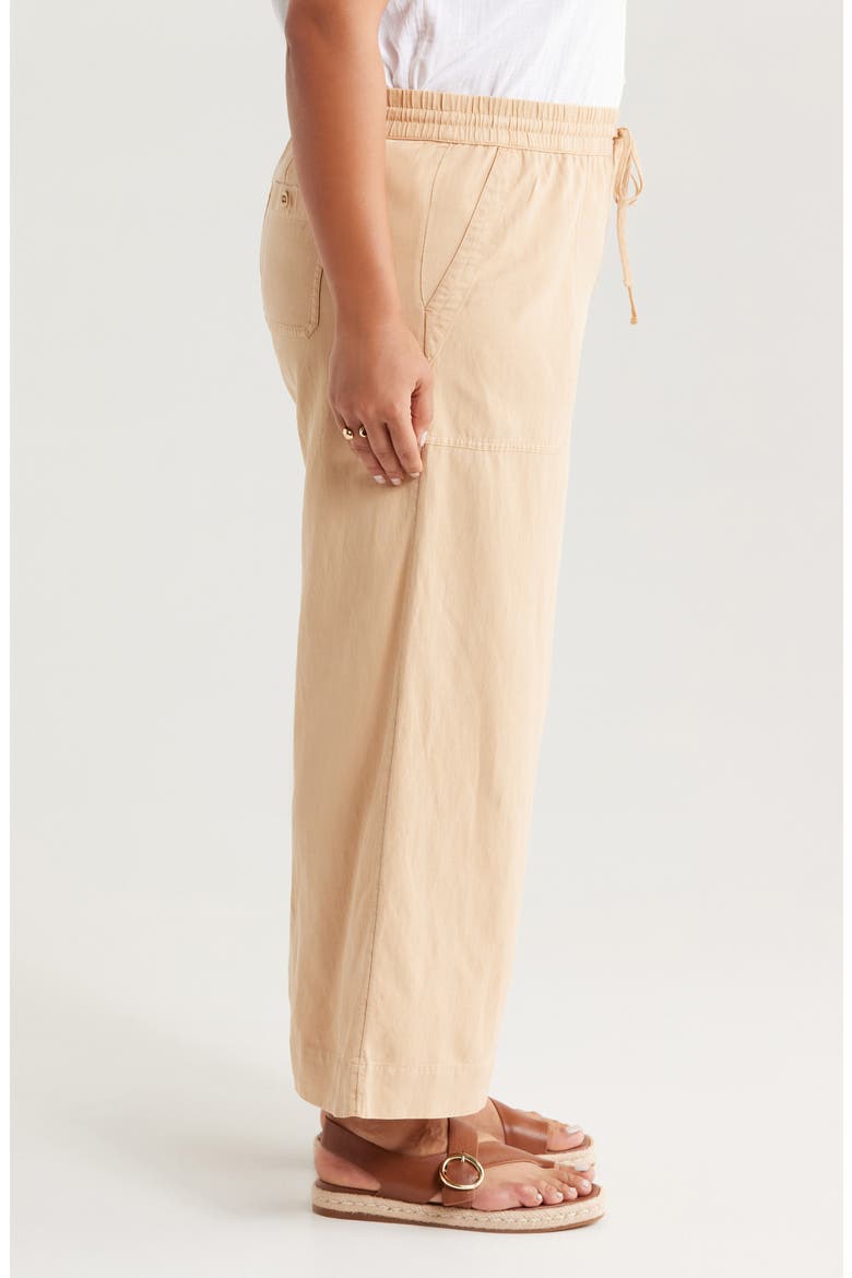 Linen Blend Crop Pants, Alternate, color, TAN SHORE