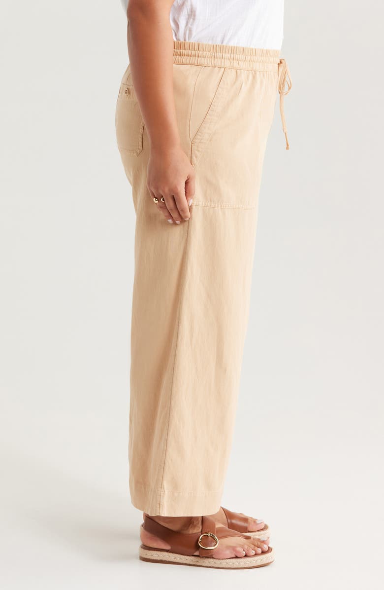 Caslon<sup>®</sup> Linen Blend Crop Pants, Alternate, color, Tan Shore