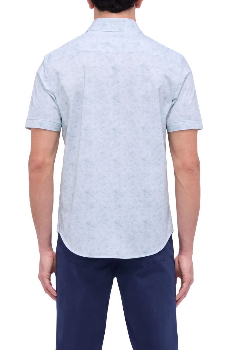 Bugatchi Miles OoohCotton<sup>®</sup> Floral Short Sleeve Button-Up Shirt, Alternate, color, 
