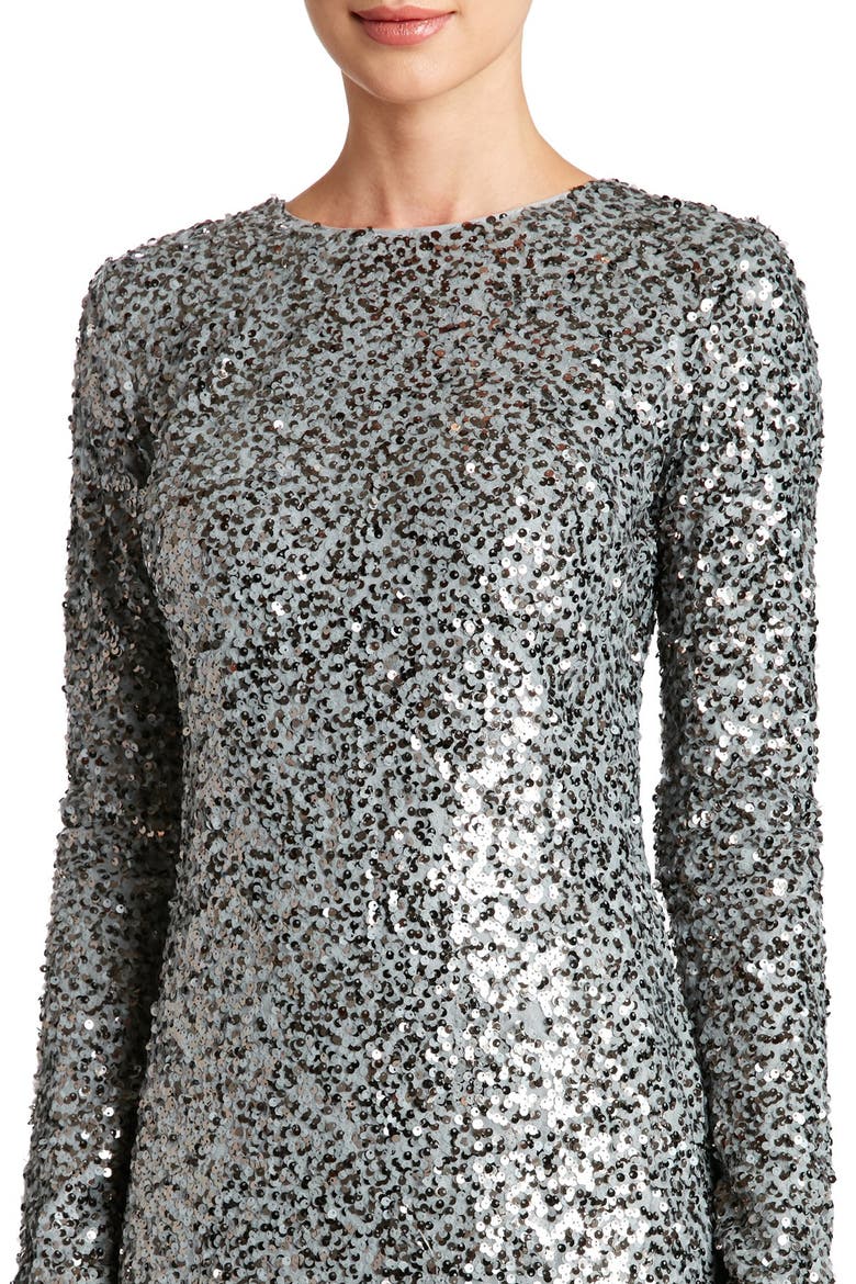 'Bailey' Long Sleeve Sequin Dress, Alternate, color, GREY
