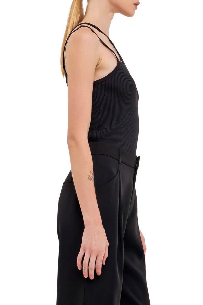 Cross Strap Rib Tank, Alternate, color, BLACK