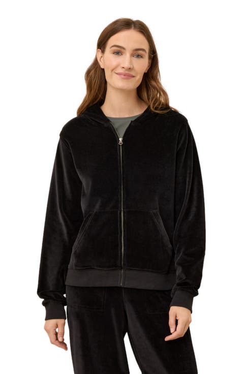 Organic Cotton Pure Velour Zip Hoodie