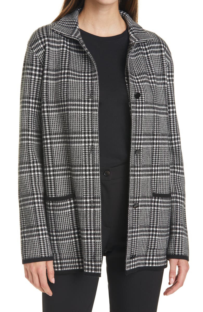 SEVENTY VENEZIA Plaid Sweater Jacket, Main, color, 