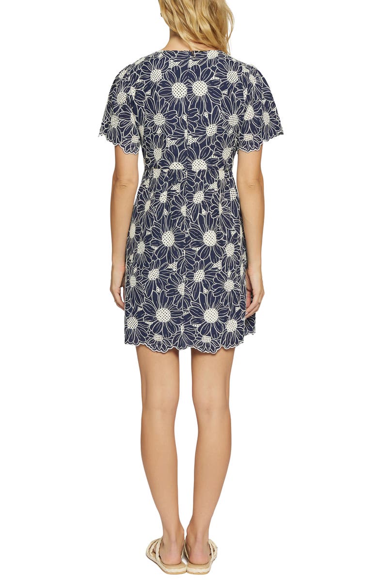 Lost + Wander Zenith Bloom Embroidered Cotton Minidress, Alternate, color, Blue-Floral-Multi