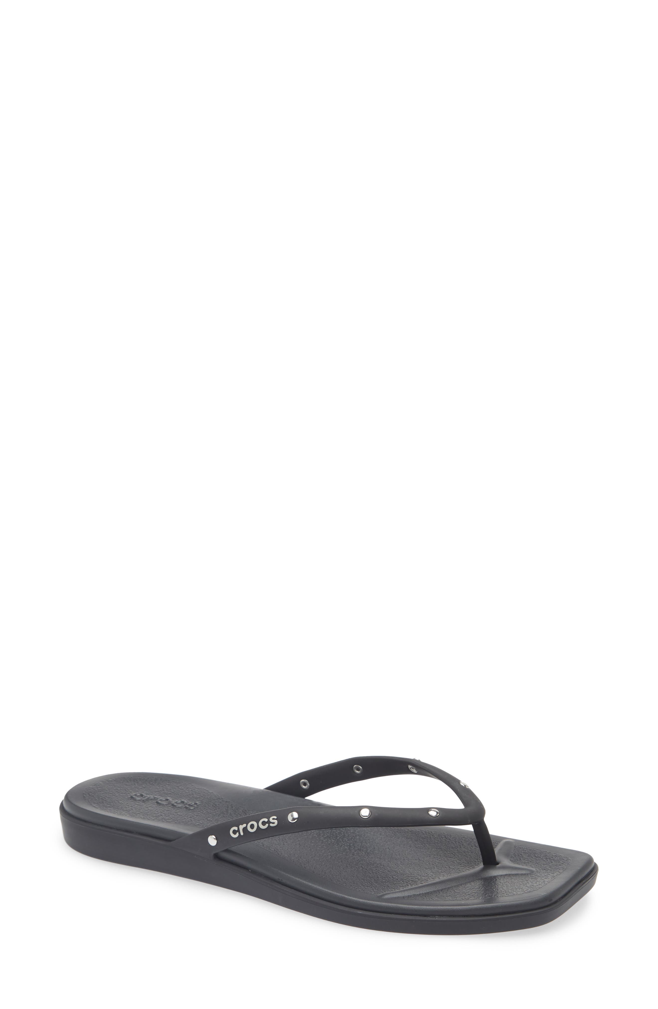 CROCS Miami Studded Flip Flop, Main, color, Black