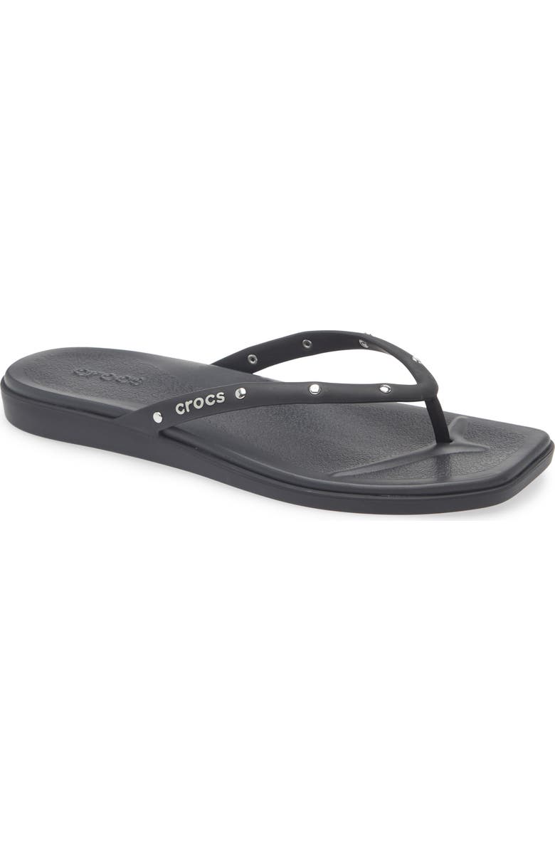 CROCS Miami Studded Flip Flop, Main, color, Black